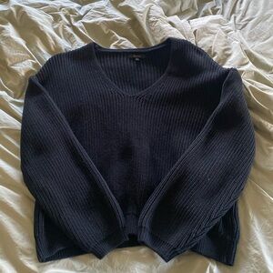 Quince Fisherman V-Neck Knit Organic Cotton Sweater